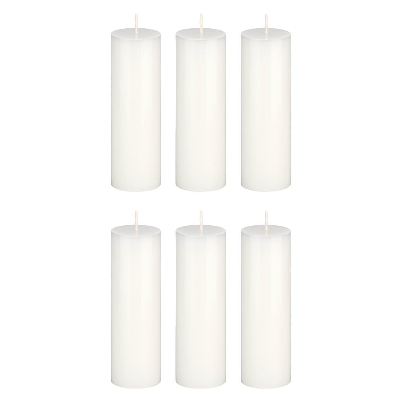 Mega Candles 6 pcs Unscented Solid White Pillar Candles, Hand Poured Premium Wax Candle 2 Inch x 6 Inch, Home DÃ©cor, Spas, Weddings, Occasions, Party, Centerpieces, Holidays, Vigils, Prayers - Image 1
